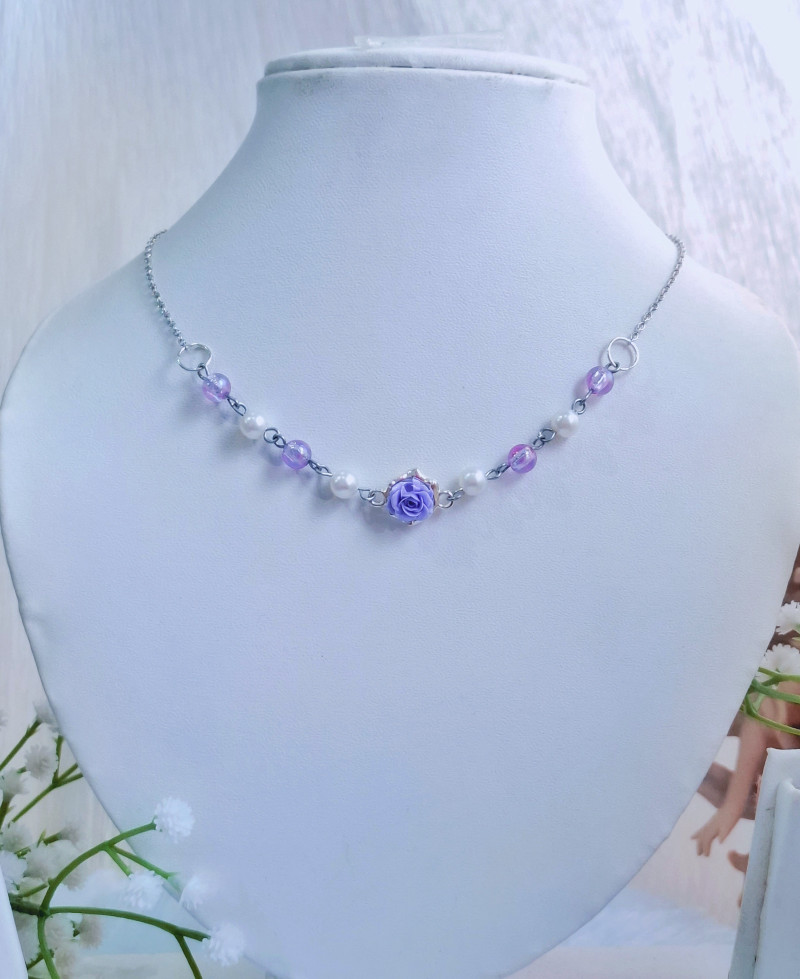 Lavender Rose Dainty Necklace🪻